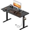 HLFURNIEU Scrivania Regolabile in Altezza, 120 x 60 cm, Scrivania Motorizzata, con Prese, Porte USB, 3 Controlli Memoria, Standing Desk Nero