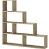 Bricozone Libreria Moderna A Giorno 6 Vani 4 Livelli Legno Melaminico Scaffale Porta Libri Oggetti Decorativi Mobile Multiuso Per Casa Ufficio Soggiorno Studio (Rovere)