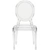 Cribel Set da 4 ATENE Sedia Trasparente in Policarbonato con Braccioli Integrati, Design Classico Rivisitato con Schienale Ovale Decorato 58x55x99.5 cm