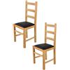 t m c s Tommychairs - Set 2 sedie modello Rustica per cucina bar e sala da pranzo, robusta struttura in legno di faggio color naturale e seduta rivestita in pelle artificiale colore nero