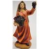 Christmas Decoration. Personaggio Presepe Donna con UVA Statuetta Pastorella in Gesso 20 cm