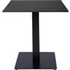 Liberoshopping Tavolo quadrato 70x70 cm con piano per esterno in pietra sintetizzata e base nera H 75 per bar, pub ristoranti (Marmo Nero)