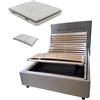 SARDAMATERASSI - letto contenitore motorizzato una piazza e mezza con materasso memory 22 cm guanciale omaggio