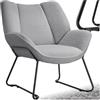 tectake® Poltroncina in Stile Scandinavo, Poltrona Camera da Letto Tessuto Bouclé, Sedia Ergonomica con Telaio in Acciaio, Sedia Cucina Antiscivolo, Carico Max. 120Kg - Grigio Chiaro