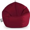 Happers Pouf Bambini Poltrona Morbida a Sacco per Sedersi con Imbottitura Puff per Gioco Relax Lettura Puffo Interno Ecopelle Quotidiano di lunga Durata Granata