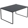 AKKE Tavolino Da Salotto Con Gambe In Metallo Piano Laminato Tavolo Rettangolare Altezza 55 cm Tavolino Da Soggiorno Stile Loft Crespo