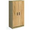 eacommerce Mobile Armadio Multiuso in Legno Scarpiera 2 Ante 6 Ripiani 55x36x108H cm (Rovere)