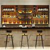 AUSKLEZU Portabottiglie da Parete Grande con Illuminazione LED, Organizzatore Mobile Bar a 3 Ripiani con Portabicchieri, Scaffale per Bottiglie di Vino e Liquori Stile, Arredo Casa (nero, 241CM)