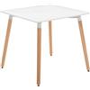 CLP Tavolo Da Cucina Viborg I Tavolo Da Pranzo Dal Design Scandinavo Per Il Soggiorno Con Piano In MDF I Struttura In Legno Di Faggio, Colore:bianco, Dimensione:80 cm