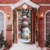 Treer Decorazione Natale per Porta d'Ingresso Interna e Esterna, Decorazione Copertura per Porta con Elastico Striscione da Appendere Coperto Sfondo per Casa Festa,Natale (90 * 210cm,Schema 6)