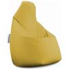 extroitaly Pouf Loft (Giallo) Poltrona Sacco Adatto per Adulti/Ragazzi Diametro cm.80 Schienale cm.125 Riempito in Perle di Polistirolo,Finta Pelle Idrorepellente, Cuciture Rinforzate,doppia cerniera sul fondo