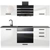 B BELINI GROUP Belini cucina 180 cm SOPHIA, con piano di lavoro, bianco lucido