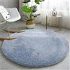 Morbuy Soffice Tappeto Morbido Tappeto a Rotondo Moderno Antiscivolo Lavabile Tappeti Peloso Interno Decorativo per Sedia Girevole Salotto Camera da Letto (Grigio,100 cm)