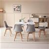 GrandCA HOME Tavolo da Pranzo e 6 Sedie da Pranzo Set da Sala da Pranzo Moderno, Tavolo da Cucina Rettangolare Struttura di Giunzione Sedie da Tavolo e da Cucina(6 sedie grigio+1 tavolo)