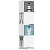 Vicco Libreria bambini, Bianco, 35.2 x 144.2 cm con 4 scatole pieghevoli, adatto per riporre giocattoli e libri