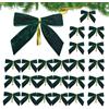 Generico Fiocchi per Albero di Natale - 24 Pezzi Fiocchi Ro-SSI per Albero di Natale | Piccoli Ornamenti in Nastro di Velluto Vintage | Fi-occo Decorativo in Velluto per Ghirlande, Feste (Verde)