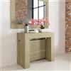 VE.CA.s.r.l. VE.CA - Tavolo Allungabile Kilka, Made in Italy - Console Allungabile con Porta Prolunghe fino a 3 Metri, 14 Posti - Arredo Moderno da Sala da Pranzo, Salvaspazio 90x40x77 (Rovere Rock, 14 Posti)