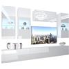 B BELINI GROUP BELINI parete attrezzata NEX 5 con LED, bianco | Completo set soggiorno moderna parete attrezzata mobile TV