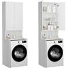 PLATAN ROOM Armadio per lavatrice e asciugatrice, 210 x 65 x 56/25 cm, bianco (bianco opaco, profondità 56 cm)