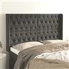 IBUQDDV Testiere Letto Matrimoniale Testiera Letto Matrimoniale Testata Letto Matrimoniale Spalliera Letto Matrimoniale Testiera ad Orecchio GrigioScuro 163x16x118/128cm in Velluto per Dormitorio Salone