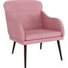 vidaXL Poltrona Rosa 63x76x80 cm Velluto, poltrona relax, poltrona per camera da letto, arredamento camera da letto, poltrona da soggiorno, sofà