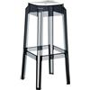 CLP Sgabello Outdoor Fox in Polipropilene I Sgabello Bar Resistente Stabile E Leggero (2 kg) I Sgabello Fisso, Colore:Nero