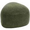 CLP Pouf ovale Alfrisa, pouf imbottito in tessuto Teddy, poggiapiedi imbottito per soggiorno e camera da letto, struttura in legno stabile, Colore:verde scuro