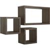 MODULARREDO SANITEC | TRIBU Set di 3 Mensole da muro, 44x24cm, colore Noce