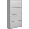 Brigros - Scarpiera Salvaspazio Slim In Metallo Con Ante A Ribalta Modello Emy, Scarpiera 15 Cm Profondità Disponibile In Vari Colori E Dimensioni Per Arredo Casa (Grigio chiaro, 4 Ante)