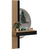 Vicco Tavolo da toeletta Melina, Quercia/nero, 100 cm con specchio a LED, Perfetto per una routine di bellezza organizzata