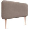 DHOME Testiera Imbottita Liscia Arrotondata in Tessuto Aqualine con Gambe per Parete Acustica Testate Letto Fonoassorbenti Camera da Letto (Terra, 110cm)