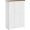 vidaXL Legno Massello di Pino Panama Range Armadio a 3 Ante Ampio Compatto con Ripiani Appendiabiti Guardaroba 118x50x171,5 cm Bianco