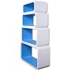 Cube Mensola Da Muro Libreria Scaffale Vari Colori Retrò Cubi Moderno LO01 (Bianco/Blu)