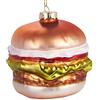 Brubaker Hamburger - Palla di Natale in Vetro Dipinto a Mano - Bocca Soffiata Decorazione Albero di Natale Hamburger Decorazione Divertente Decorazione Ciondolo Albero Palla - 9 cm