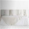 MEGADECOR DECORATE YOUR HOME MEGADECOR - Testiera per letto in PVC, decorativa, economica, con stampa, struttura in legno anticato, tavole verticali strette dipinte, bianco, diverse misure