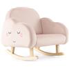 LIFEZEAL Sedia, Poltrona a Dondolo per Bambini 3-5 Anni, con Branccioli, Schienale Ergonomico, Piedini in Legno Massello, Imbottito con Spugna, Anticollisione, Cameretta, Max 50kg (rosa in velluto)