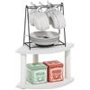 Furinno TURN-N-TUBE organizer da piano cucina, a 2 ripiani scaffale organizer angolare da piano, scaffale angolare, per cucina, dispensa, organizer e contenimento, Bianco