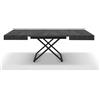 Mar.c.a. Design - Tavolo da Pranzo Allungabile 3 Misure - 120/170/220x80x77 cm - Legno Nobilitato Grigio e Gambe in Acciaio - Made in Italy