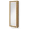 Mobili Fiver, Scarpiera con specchio sospesa Rachele 170x60 cm, Rovere Naturale, Made in Italy