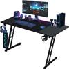 Aufun Tavolo da gioco Bureau Gaming Table Gaming, 120 x 60 cm, scrivania da gioco, gancio per cuffie e porta bevande, stabile scrivania per computer, tavolo da lavoro (Tye B senza LED)
