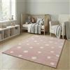 Jimri Tappeto per bambini Dots con pois - Tappeto per la camera dei bambini - Tappeti per la camera dei bambini (rosa, 120 x 170 cm)