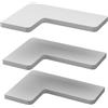 Vicco Scaffale ad angolo Curva, Bianco, 40.5 x 2.5 cm Set di 3, adatto al montaggio a parete per una conservazione salvaspazio