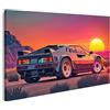 islandburner Quadro su tela in stile retrò tramonto in stile anni '80 immagini murali poster