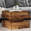 IBUQDDV Tavolo Salvaspazio Tavolo Consolle Scrivania Piccola Tavolino Basso Da Salotto Tavolino da Salotto con Luci LED Legno Antico 50x50x40 cm per Soggiorno Libreria Balcone Ufficio