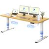 FLEXISPOT Scrivania Regolabile in Altezza 180×80 cm con Doppio Motore e Porta USB, Piano Monoblocco da 25 mm, Gambe a 3 Sezioni, Portata 120 kg, 4 Memorie, Rilevamento Ostacoli