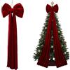 Generico Extra Large Velvet Christmas Tree Bow, 200 cm Giant Red Bowknot for Xmas Tree Topper, Home Door Wreath, Wall Backdrop, Wedding & Party Decorations