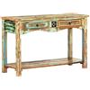 vidaXL Tavolo Consolle in Legno Massello di Recupero Robusto Stile retrò Vintage con Cassetti Tavolino Salotto Servizio Lucidato 120x40x75 cm