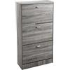 MA MAISON Scarpiera in Legno 63X24X115CM - Struttura in Legno Truciolare, Melaminico, Ante con Divisori, Salvaspazio, per Ingresso, Organizza Scarpe, Design Elegante - (Rovere Grigio, 3 Ante)