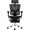PROCOMFORT MIRUS 2 Black + LEGREST Poltrona ergonomica su Ruote di Ultima Generazione con regolazioni avanzate per Il settaggio della Postura più Confortevole (Black)