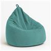 chilly pilley® pouf a sacco in velluto a coste con imbottitura in EPS - cuscino del sedile, cuscino da gioco, molti colori, 65x85 turchese